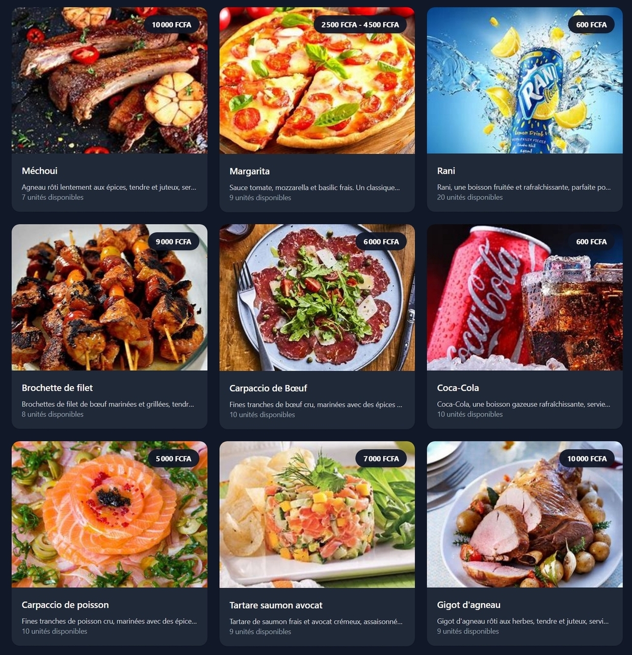 Menu interactif avec QR code