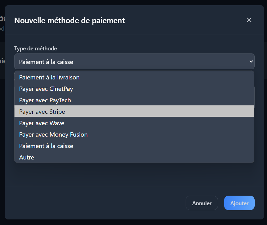 Interface de paiement sécurisé